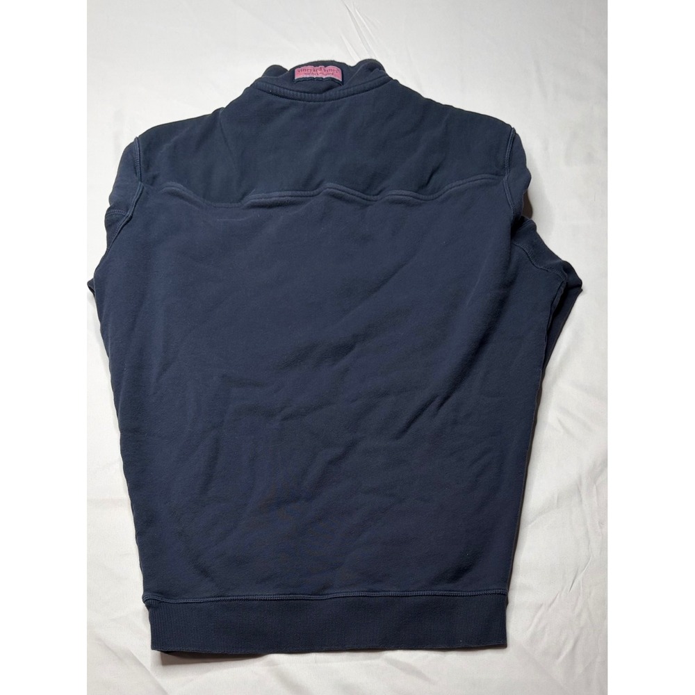 Vineyard Vines Mens Navy Blue 1/4 Zip Cotton Pullover Sweatshirt Small - Picture 2 of 6
